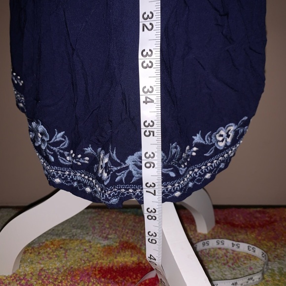 Time and Tru Dark Blue Asymmetrical Maxi Skirt - Picture 6 of 7